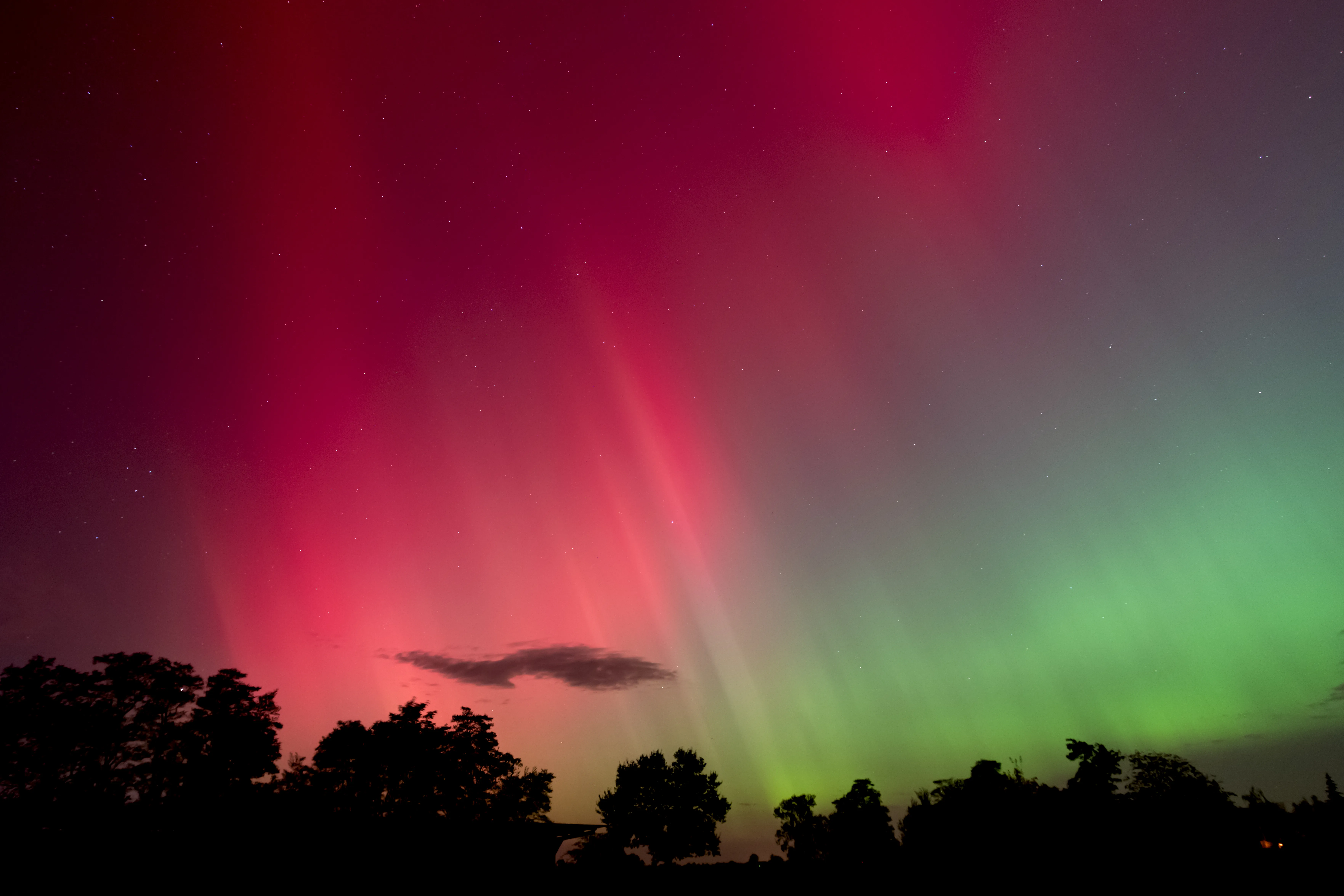 Polarlicht über Gülpe im Oktober 2024